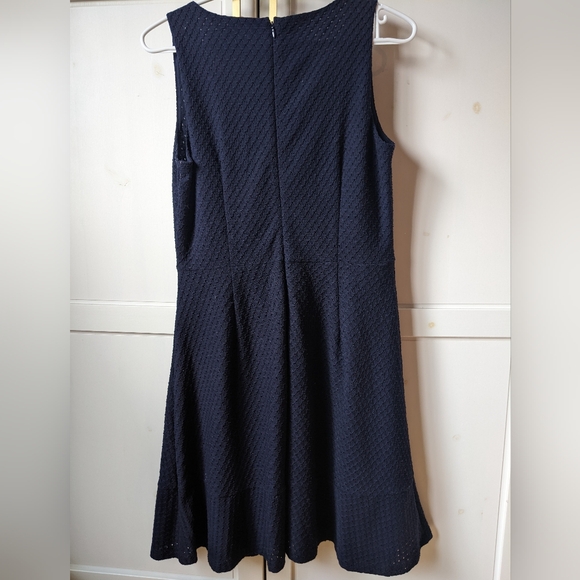 Eyelet Navy Loft Dress | Ruffle hem - Picture 4 of 5